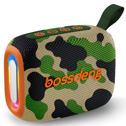 Waterproof Portable Bluetooth Speaker, Lights & Strap, Camoouflage | Compact Wireless Outdoor Speaker, 10H Playtime, Bluetooth 5.3 Stable Connection IPX5 for Beach, Camping, Travel and Shower - color: camoouflage