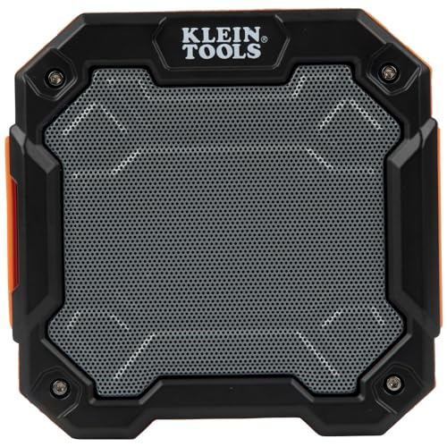 KLEIN TOOLS AEPJS3 Bluetooth Jobsite Speaker with Magnet and Hook, 20-Hr Run Time, Charge Via USB A or C, Pair Multiple Speakers via Broadcast, Hands Free Capable