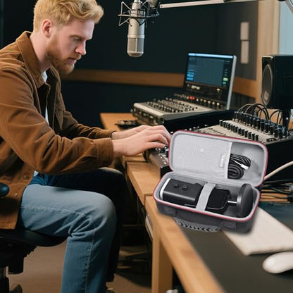 RLSOCO Carrying Case for FIFINE AM8 USB/XLR & RODE PodMic Cardioid Dynamic Broadcast Microphone (Case Only)