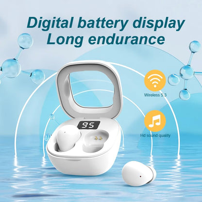 Ultra small mini earphones ，Mini Invisible Wireless Earbuds for Small Ear Canals, Low Profile Hidden Sleep Earbuds, IPX5 Waterproof Bluetooth Headphones for Work, Side Sleep & Daily Use (white) - color: White