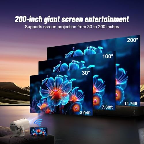 Mini Projector with WiFi and Bluetooth & Android 4K Protable Smart Projector Auto Vertical Keystone Compatible with HDMI/Smartphone/USB for Movie/Gaming - color: Rose gold