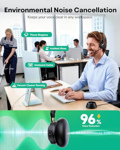 Acer Wireless Headset with Mic for Work, Single Ear Work Headset with Charge Stand for Remote & Office, Bluetooth 5.3 & USB 2.4G Dongle for Zoom & Teams | Acer Charging Stand, Bluetooth 5.3 & USB 2.4G Dongle for Office, Remote Work, Zoom & Teams