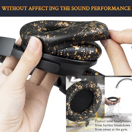 SOULWIT Replacement Kit for Bose QC15/QC2 QuietComfort Headphones, Ear Pads Cushions + Headband + Silicone Earpads Cover Protector - Black Gold - color: Black Gold