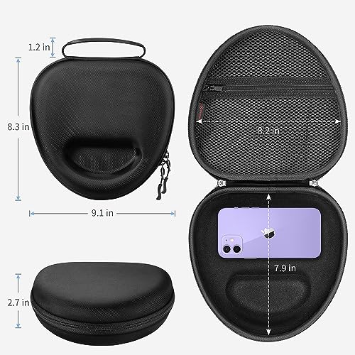 Fintie Hard Case for AirPods Max 2 (2026) and AirPods Max 1 (2024/2020) | Travel Carrying Storage Bag, Shockproof, Protective, Auto Wake/Sleep, Black - color: Black