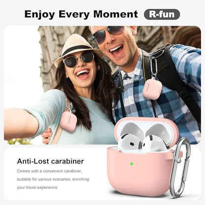 for AirPods 4 Case with Cleaner Kit,Full Protective Soft Skin Silicone Cover with Keychain for AirPods 4 Gen Case for Men Women,Compatible with Apple AirPods 4th Genaration Case 2024,Sand Pink - color: C Sand Pink