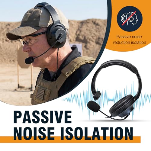 Renastar Overhead Earpiece with Boom Mic K1 Plug Two Way Radio Headset for Kenwood 2Pin Baofeng UV-5R UV-82 UV-82HP BF-888S BF-F8HP AR-152 AR-5 Arcshell Retevis RT17 RT18 RT19 RT21 RT22 RT27 RT68 RB26