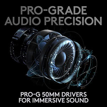 Logitech G PRO X Wireless Lightspeed Gaming Headset with Blue VO!CE Mic Filter Tech, 50 mm PRO-G Drivers, and DTS Headphone:X 2.0 Surround Sound (Renewed)