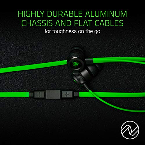Razer Hammerhead Earbuds for iOS: DAC - Custom-Tuned Dual-Driver Technology - in-Line Mic & Volume Control - Aluminum Frame - Lightning Connector - Green, RZ04-02090100-R3U1