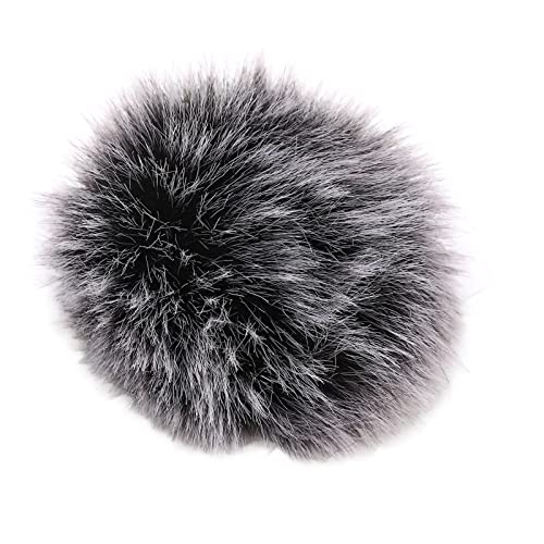 Microphone Windscreen, Foam Microphone Windscreen with Furry Windscreen, Furry Microphone Cover Noise Reduction, Soft Compact Microphone Windscreen Muff for Recording