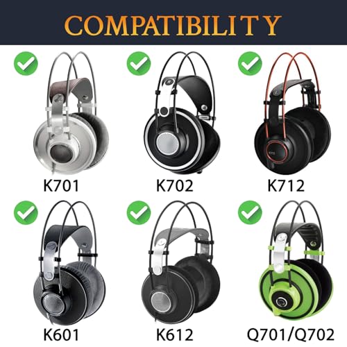 SOULWIT Earpads for AKG K701/K702/Q701/Q702/K601/K612/K712 - Black - color: Black