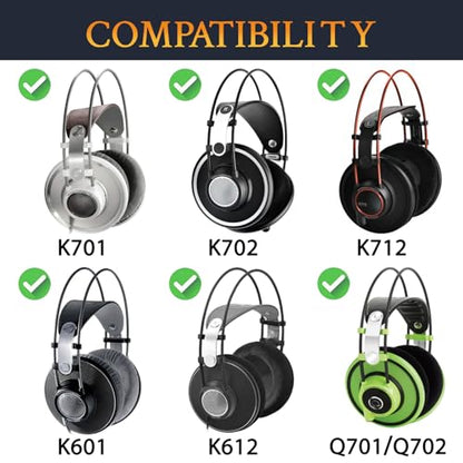 SOULWIT Earpads for AKG K701/K702/Q701/Q702/K601/K612/K712 - Black - color: Black