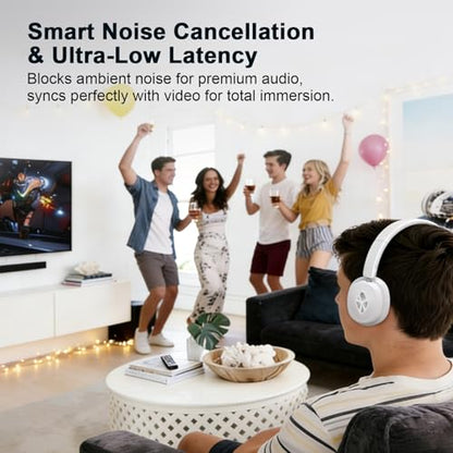Wireless Headphones for TV, TV Headphones Wireless for Seniors with Transmitter Charging Base, 3 Audio Modes & Low Latency & Blutooth 5.4, Bluetooth Headphones for TV Watching, Gifts for Elderly