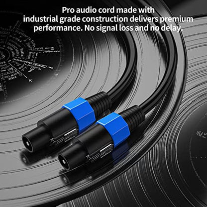 2-Pack 25ft Speakon to Speakon 12AWG Cable Twist Lock Pro Speaker Cord - size: 25 Feet