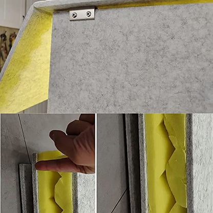 Soundproof Booth Desktop Partition 60cm Portable Studio Enclosure for Noise Reduction in Home and Bedroom (Yellow) - color: Yellow