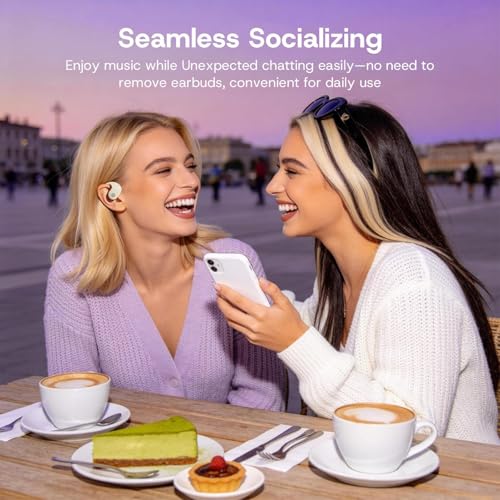 Open Over Ear Earbuds Open Ear Headphones Wireless Bluetooth | Over The Ear Earbuds That Don'T Go In Your Ear Air Conduction With Awareness Of Surroundings With Over-Ear Hooks - color: Purple