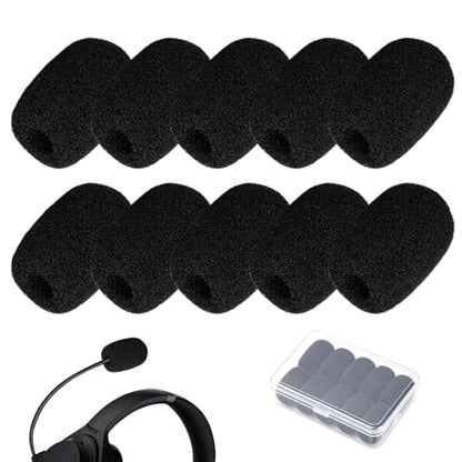 10PCS Lapel Microphone Cover Black Mic Headset Covers Foam Lavalier Microphone Windscreen for Headset Microphone Noise Reduction