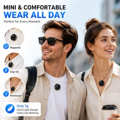 Wireless Lavalier Microphone for iPhone Android, Magnetic Lapel Mic with Noise Reduction, Clip On Mic USB C Lightning Receiver for Video, Vlogging, TikTok, YouTube, Charging Case