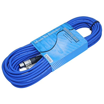 50 Foot Male to Female XLR Microphone Cable (Blue) - color: Blue