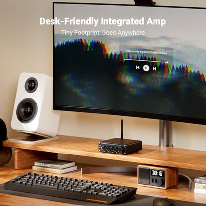 Fosi Audio BT30D Bluetooth 5.0 Stereo Audio Receiver Amplifier 2.1 Channel Mini Hi-Fi Class D Integrated Amp 50 Watt x2+100 Watt for Home Outdoor Passive Speakers/Subwoofer Powered Subwoofer
