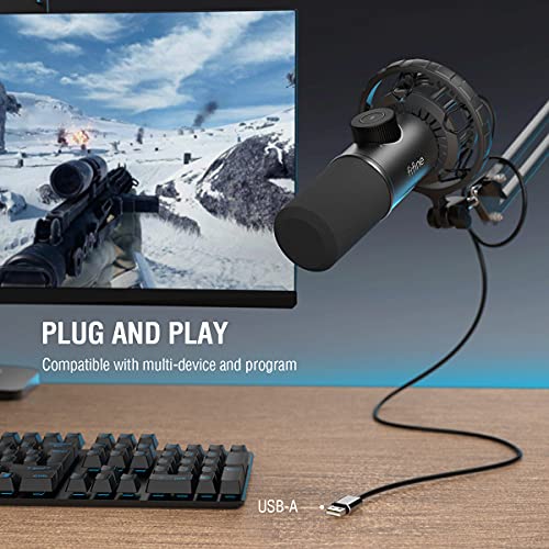 FIFINE Gaming Headset and USB Dynamic Microphone,Over-Ear Headset with Passive Noise Canceling,3.5mm Audio Jack,for Switch,RGB Mic for PC,with Tap-to-Mute Button,for Streaming,Podcast,Twitch(H3+K658)