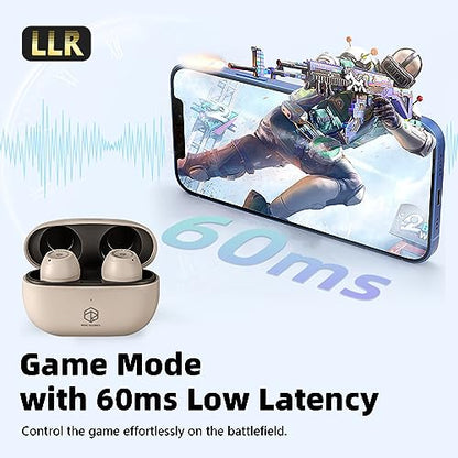 ROSESELSA Ceramics Wireless Earbuds, High-Fidelity Sound, 60ms Gaming Earphones, 35H Playtime with Super Charge, IPX5 Sweat Resistant, Dual Connectivity, Bluetooth 5.3, ENC Black - color: Black