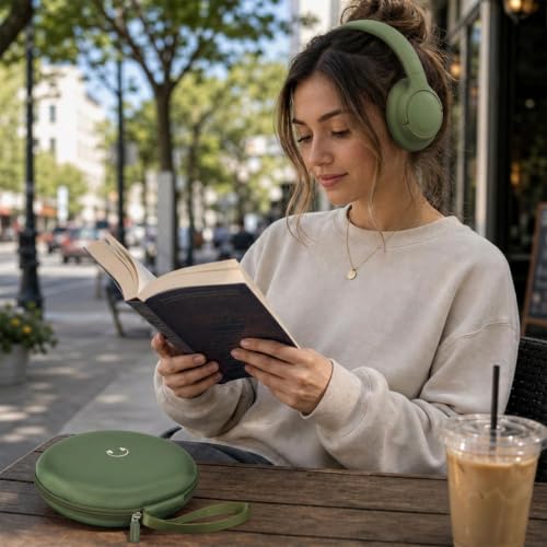 Comecase Headphone Case for JBL Tune 770NC，for JBL Live, 770NC, 660NC, 650B | Adjustable Divider, Cable Space and Carry Handle for Commuting, Gym and Travel, Students and Music Lovers - Military Green - color: Military Green