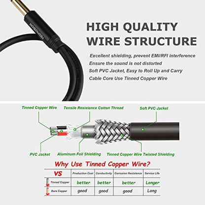 HOSONGIN 1/4" Splitter Cable, TRS to Dual 1/4" TRS Stereo Y Adapter, Gold-Plated Connectors, High-Fidelity Sound, Durable Aluminum Alloy Shell for Studio, DJ, Headphones, Live Sound Systems - 1.6Ft - style: 1/4" TRSM to Dual 1/4" TRSF