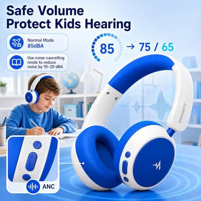 Kids Wireless Headphones,Over-Ear Headset for Boys - color: Blue