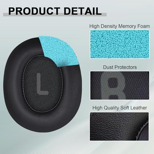 Replacement Ear Pads for JBL Tune 700(700BT)/710(710BT)/720(720BT)/750(750BT,750BTNC)/760(760NC)/770(770NC) Headphones, Headset Ear Cushions, Headset Earpads, Ear Cups Cover-Black - color: Black