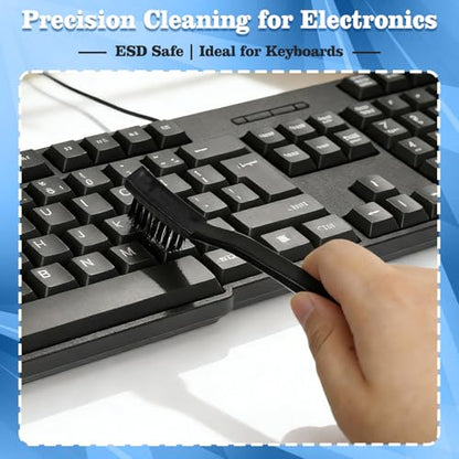 Anti Static Brush Kit,5PCS ESD Brush for Electronics Cleaning,ESD-Safe Nylon Bristles PCB Cleaning Brush,Static Dissipative Keyboard Cleaning Brushes Set for PC Motherboard Circuit Board Components