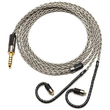 MMCX 6N Single Crystal Silver 2.5mm/4.4mm Balance Earphone Upgrade Cable for SHURE SE846 SE535 Xelento Remote t8ie t9ie UE900S IT04 DK4001 Andromeda Vega JVC FW001 FW002 (3.5mm Plug) - size: 3.5mm Plug