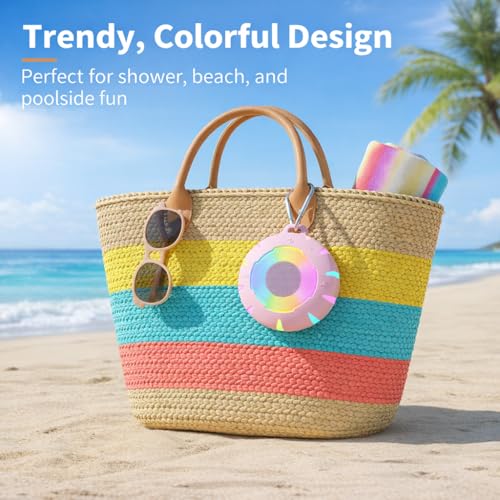 HEYSONG Waterproof Shower Bluetooth Speaker, Durable & Portable with Clear Sound, Ideal for Shower, Pool, Beach & Kayaking – Great Gifts for Girls, Women - color: Pink