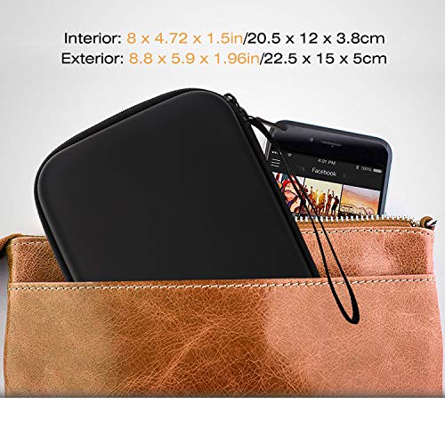 MoKo 7-Inch GPS Carrying Case for Garmin, Tomtom & Magellan, Black | Shockproof EVA Shell, Soft Velvet Lining, Elastic Strap, Mesh Pocket Storage, Zipper Closure for Travel Protection