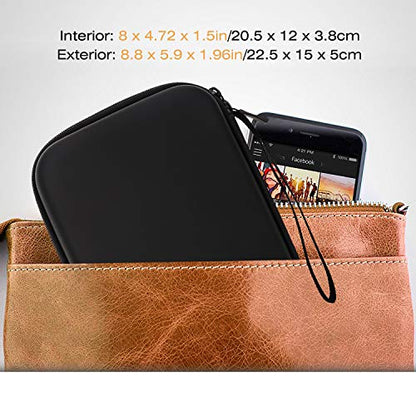 MoKo 7-Inch GPS Carrying Case for Garmin, Tomtom & Magellan, Black | Shockproof EVA Shell, Soft Velvet Lining, Elastic Strap, Mesh Pocket Storage, Zipper Closure for Travel Protection