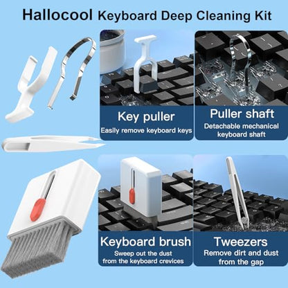 Electronics Cleaning Kit 32 in 1 Multi-Functional Keyboard Cleaning Kit | Phone Cleaning Tool Kit for Cleaning Computer, Keyboard, Earbuds, Laptop, Camera, Lens, Monitor - color: White