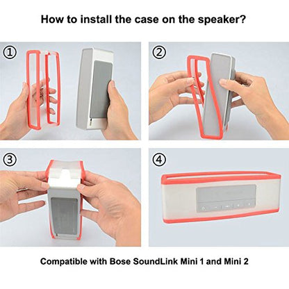 Replacement Gel Soft Case Skin Cover and Hard Travel Carrying Case Box for Bose Soundlink Mini Bluetooth Speaker - Black