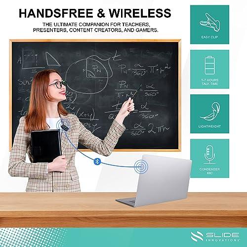 Bluetooth Lavalier Mic & Aux Adapter, Clip-On Wireless Microphone for Phone