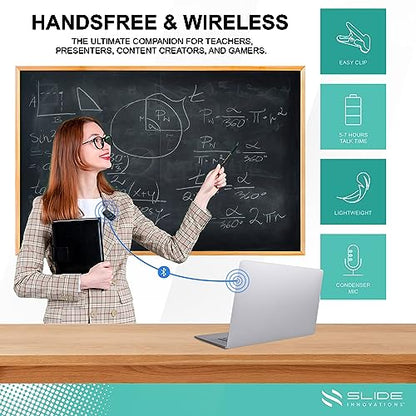 Bluetooth Lavalier Mic & Aux Adapter, Clip-On Wireless Microphone for Phone