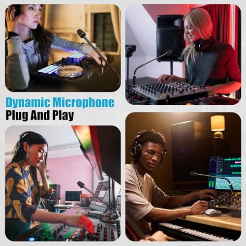 Dynamic Gooseneck Microphone, Professional XLR Wired Dynamic Microphone With 360-Degree Rotation And Flexibility. DJ Microphone Suitable For Audio Mixing Consoles, Ktv Bars, And Public Address Systems