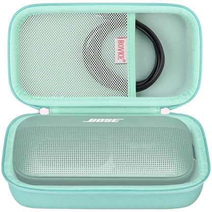 BOVKE Hard Travel Speaker Case for Bose New SoundLink Flex Speaker (2nd Gen) / Bose SoundLink Flex Bluetooth Portable Speaker, Mesh Pocket for Bose Speaker Charger, Charging Cables, Alpine Sage - color: Alpine Sage