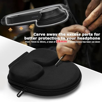 Ginsco Universal Headphone Case Compatible with JBL Tune 510BT 520BT 720BT 770NC/Sony WH-CH520 WH-CH720N/Soundcore Life Q20 Q20i Q30/Bose/SkullCandy/BERIBES/TOZO/KVIDIO/JLab etc Wireless Headphone
