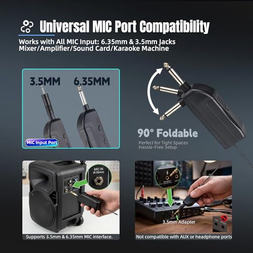 Wireless Karaoke Microphone with RGB LED, 2-Pack