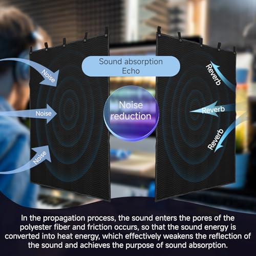2Pcs Sound Dampening Blanket 80"x72" 850GSM, Heavy Duty Acoustic Absorption for Studio - size: 72 x 80 inch