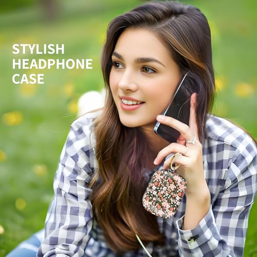 Compatiable for AirPod Pro 2nd/1st Generation Case,Lightweight & Durable Resistant Hard Case with Keychain,Stylish Design AirPod Case Cover for Women(Cute Pale Pink Flowers) - color: Cute Pale Pink Flowers
