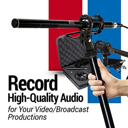 VidPro XM-55 13-Piece Professional Video & Broadcast Unidirectional Condenser Shotgun Microphone Kit - Complete Set Includes 2 Mounts Adapters Cables and More Perfect for Indoor and Outdoor Recording - style: XM-55