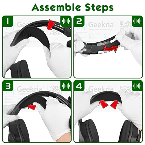 Geekria Mesh Fabric Headband Pad Compatible with Corsair Void RGBElite/ProRGB/Pro, Void Headphones Replacement Band, Repair Part (Black)