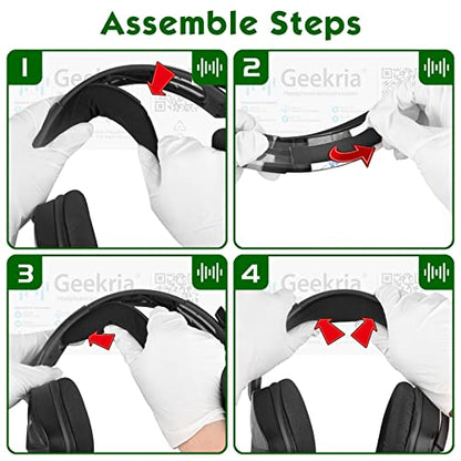 Geekria Mesh Fabric Headband Pad Compatible with Corsair Void RGBElite/ProRGB/Pro, Void Headphones Replacement Band, Repair Part (Black)