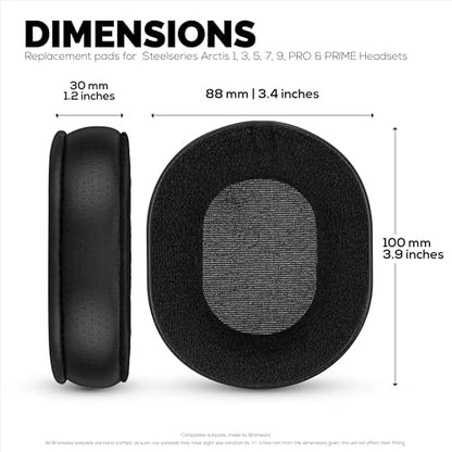 Hybrid Earpads for Steelseries Arctis 1, 3, 5, 7, 9, PRO & PRIME Headsets - Thicker Memory Foam, Comfier & Long Lasting, By Brainwavz - color: Hybrid
