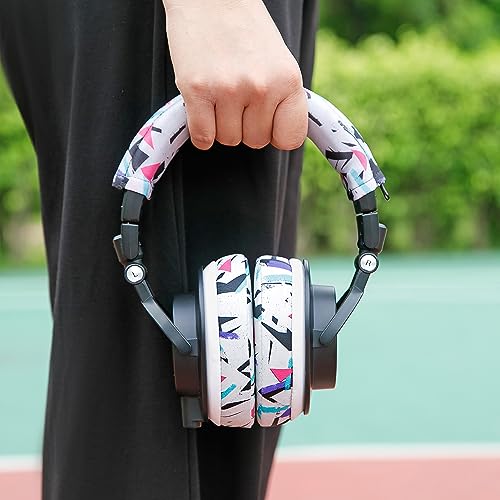 WC BandZ V2 - Headband Cover for Audio Technica ATH M50X & M50XBT | Made by Wicked Cushions | Also fits ATH M50, M40X & More, Machine Washable, No More Flaking Leather | 90's White - color: 90's White