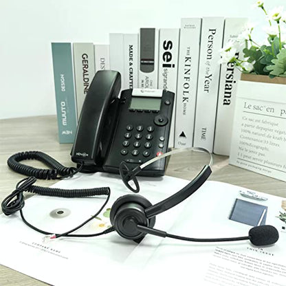 Callez Phone Headsets RJ9 with Noise Cancelling Mic for Polycom VVX Phones | Office Telephone Headset, Works with Polycom VVX201 VVX250 VVX350 VVX311 VVX310 VVX400 VVX410 VVX411 VVX500 Landline Phones